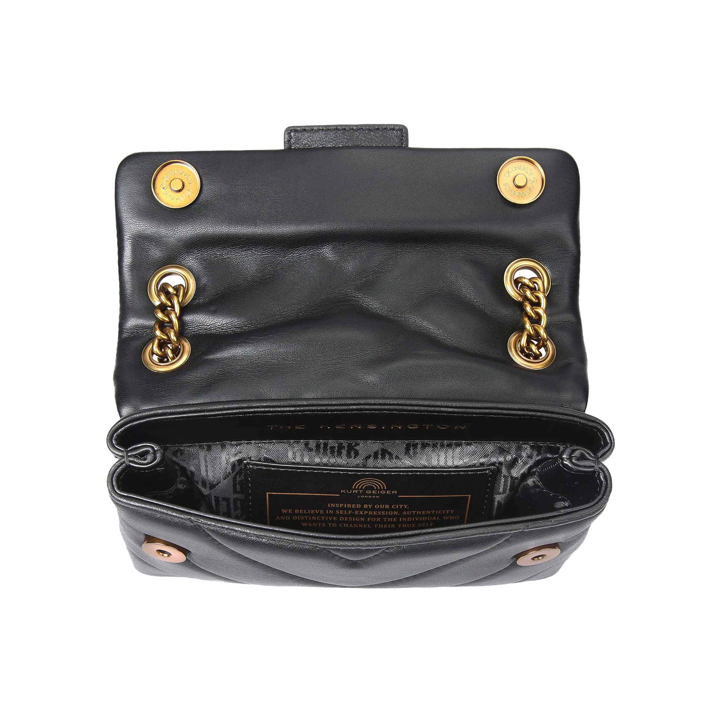 KURT GEIGER LONDON MINI LEATHER KENSINGTON X BLACK/COMB BAG