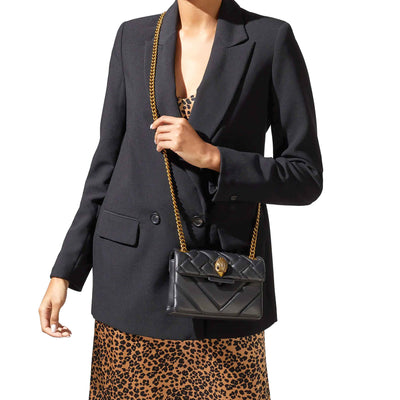 KURT GEIGER LONDON MINI LEATHER KENSINGTON X BLACK/COMB BAG