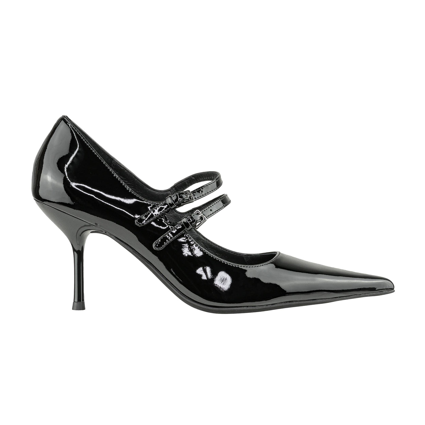 JEFFREY CAMPBELL DECOLLETE TYPIST BLACK PATENT