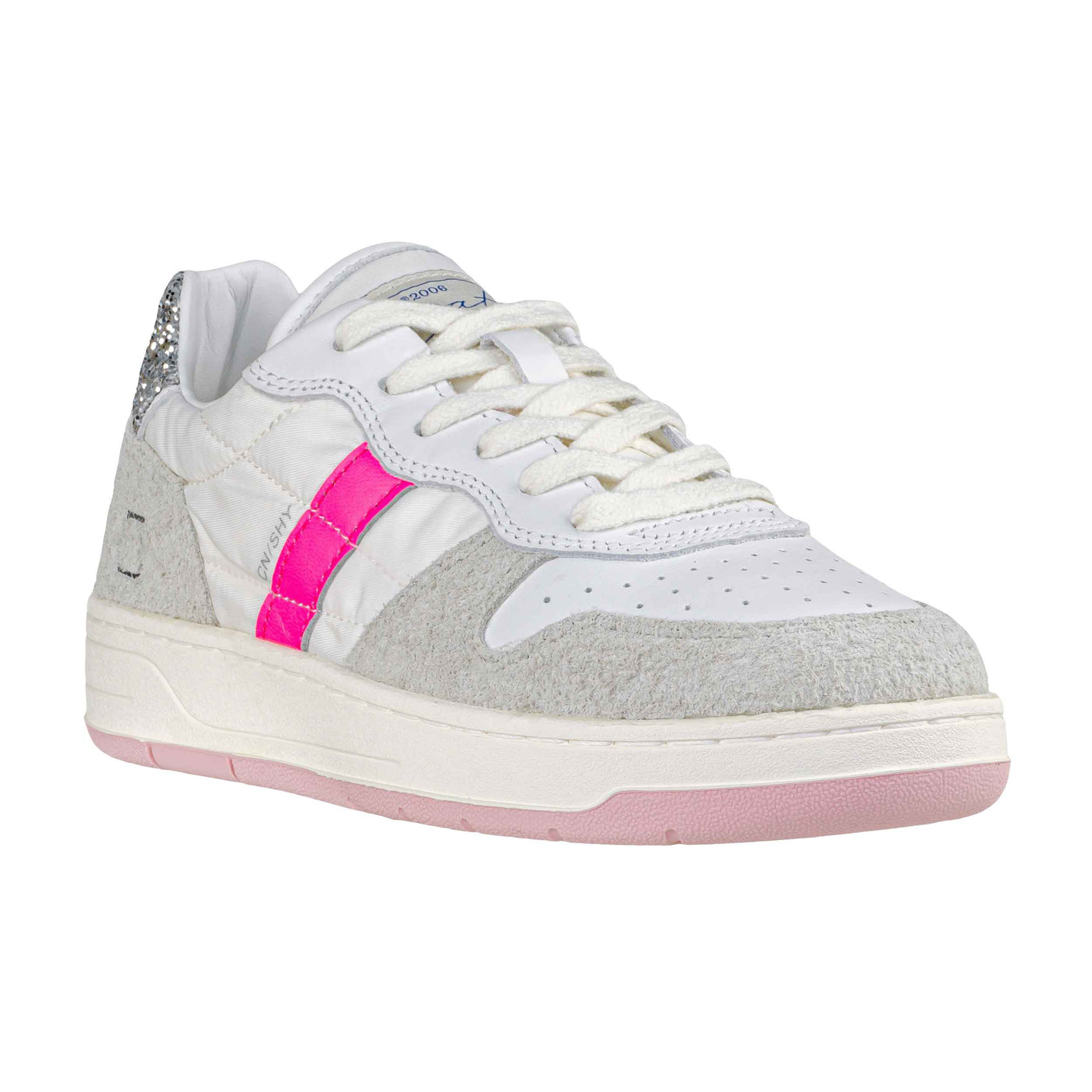 D.A.T.E. COURT SHINY WHITE-FUXIA