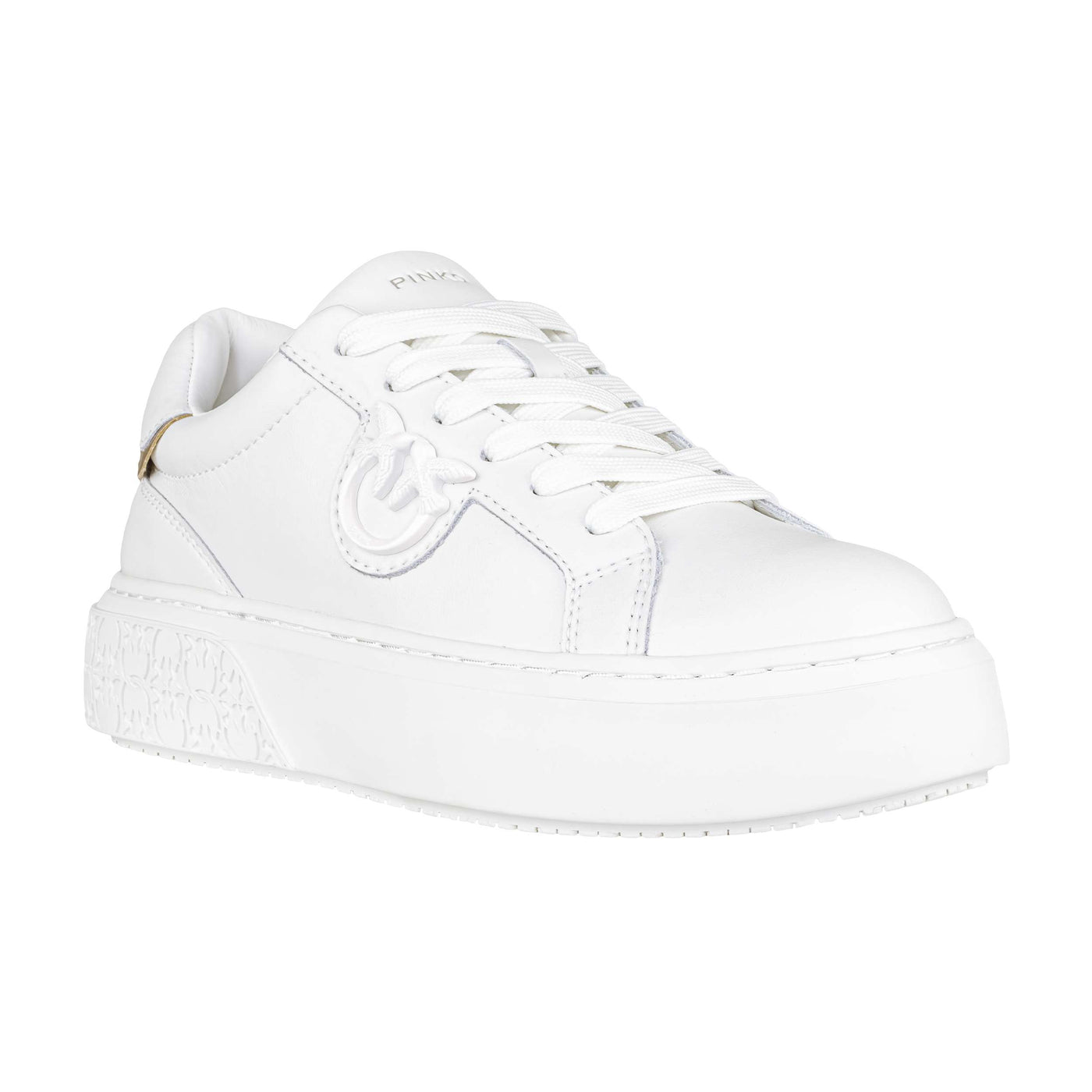 PINKO YOKO 12 SNEAKER CALF LEATHER MILK