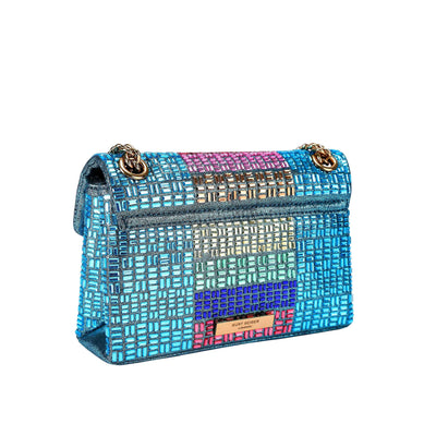 KURT GEIGER LONDON MINI CRYSTALS KENSINGTON TURQUOISE BAG