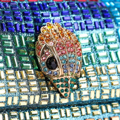 KURT GEIGER LONDON MINI CRYSTALS KENSINGTON TURQUOISE BAG