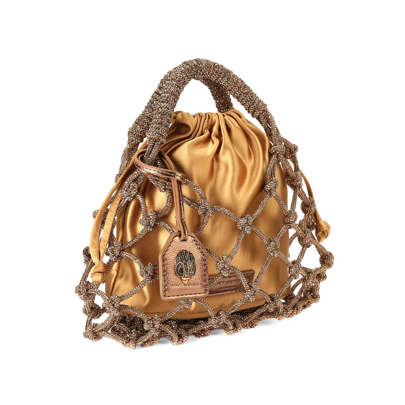 KURT GEIGER LONDON SM MACRAME CRYSTAL BRONZE BAG