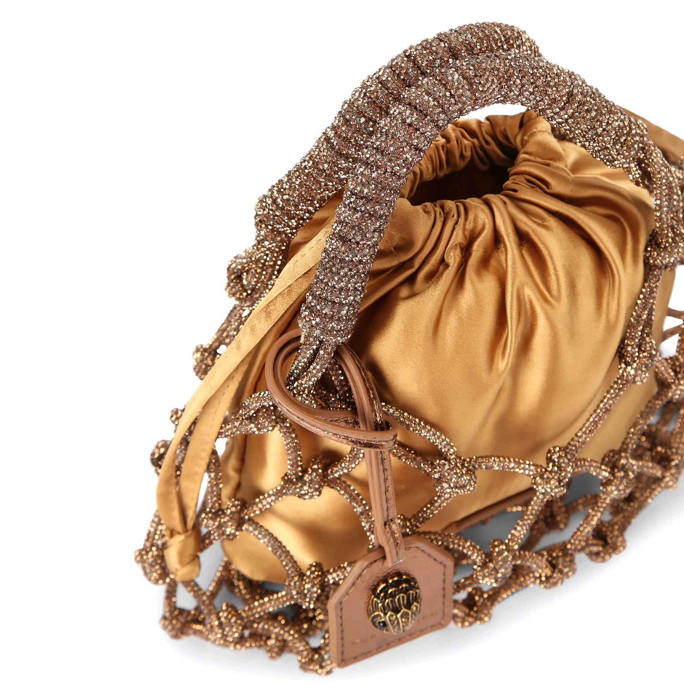 KURT GEIGER LONDON SM MACRAME CRYSTAL BRONZE BAG