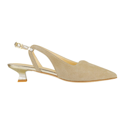 ISABELLE PARIS IS534 SLINGBACK CAMOSCIO BEIGE