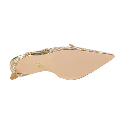 STEVE MADDEN SLINGBACK LIANA GOLD CRYSTAL