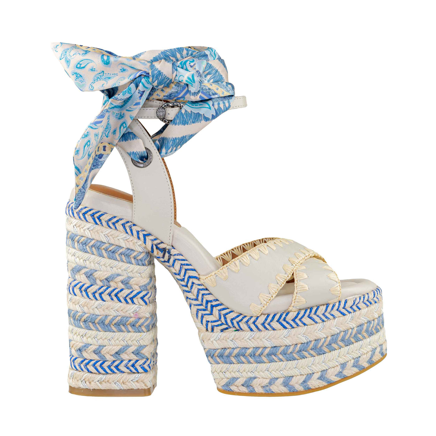 KURT GEIGER CHELSEA SCARF PLATFORM BLUE