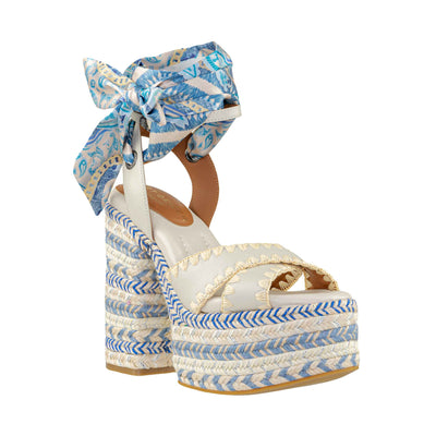 KURT GEIGER CHELSEA SCARF PLATFORM BLUE