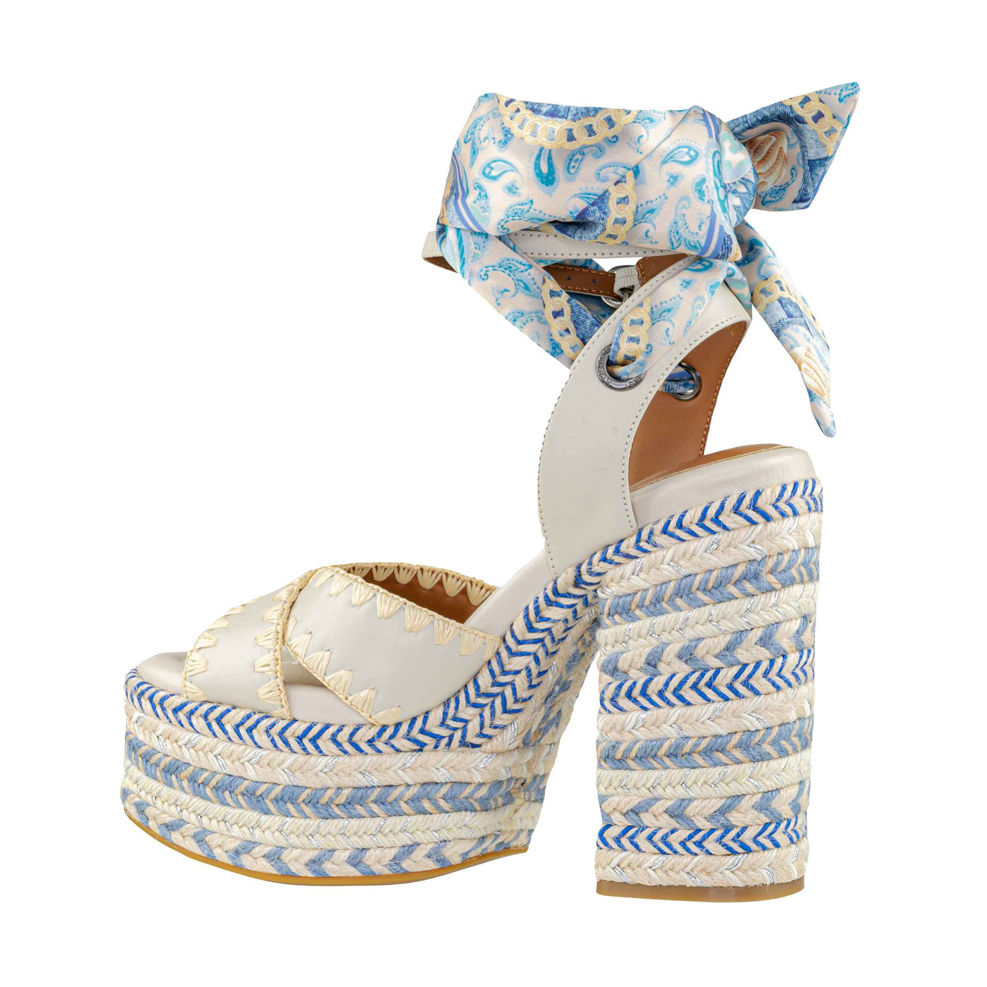 KURT GEIGER CHELSEA SCARF PLATFORM BLUE