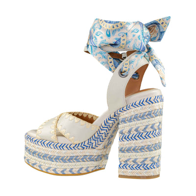 KURT GEIGER CHELSEA SCARF PLATFORM BLUE