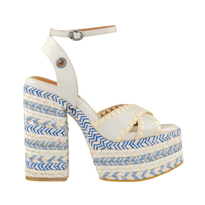 KURT GEIGER CHELSEA SCARF PLATFORM BLUE
