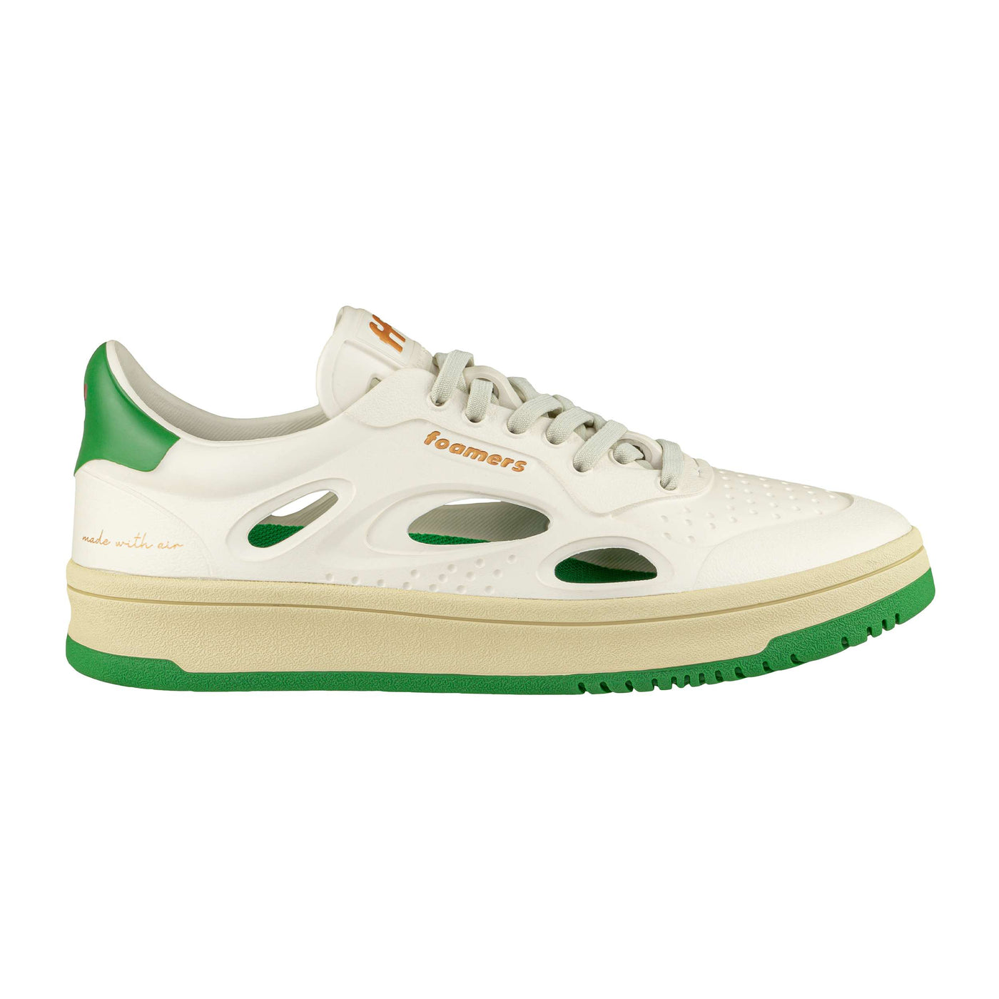FOAMERS SNEAKERS R0001 WHITE-BEIGE-GREEN