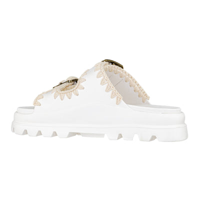 MOU EVA ONE-PIECE SLIDE TWO-BUCKLE WHITE