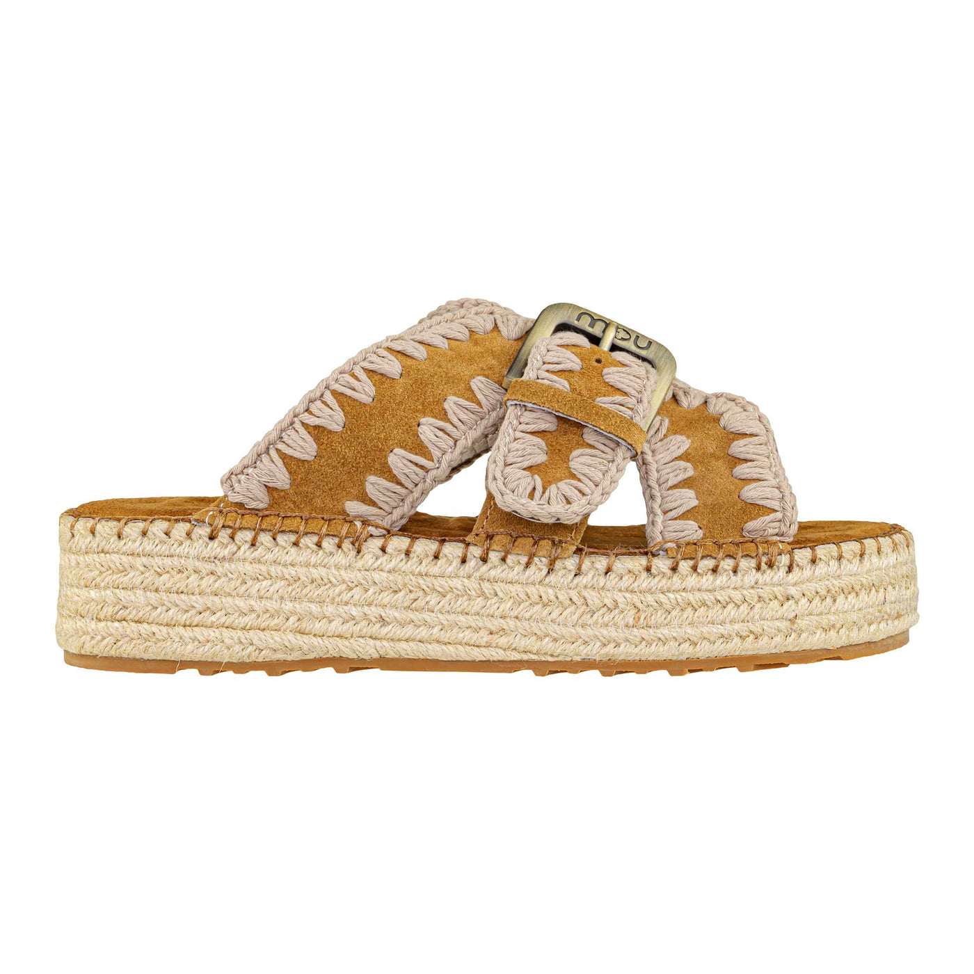 MOU JUTE SANDAL COGNAC
