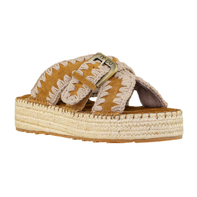 MOU JUTE SANDAL COGNAC