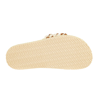 MOU MONOBAND ROPE SANDAL FRINGES BEIGE