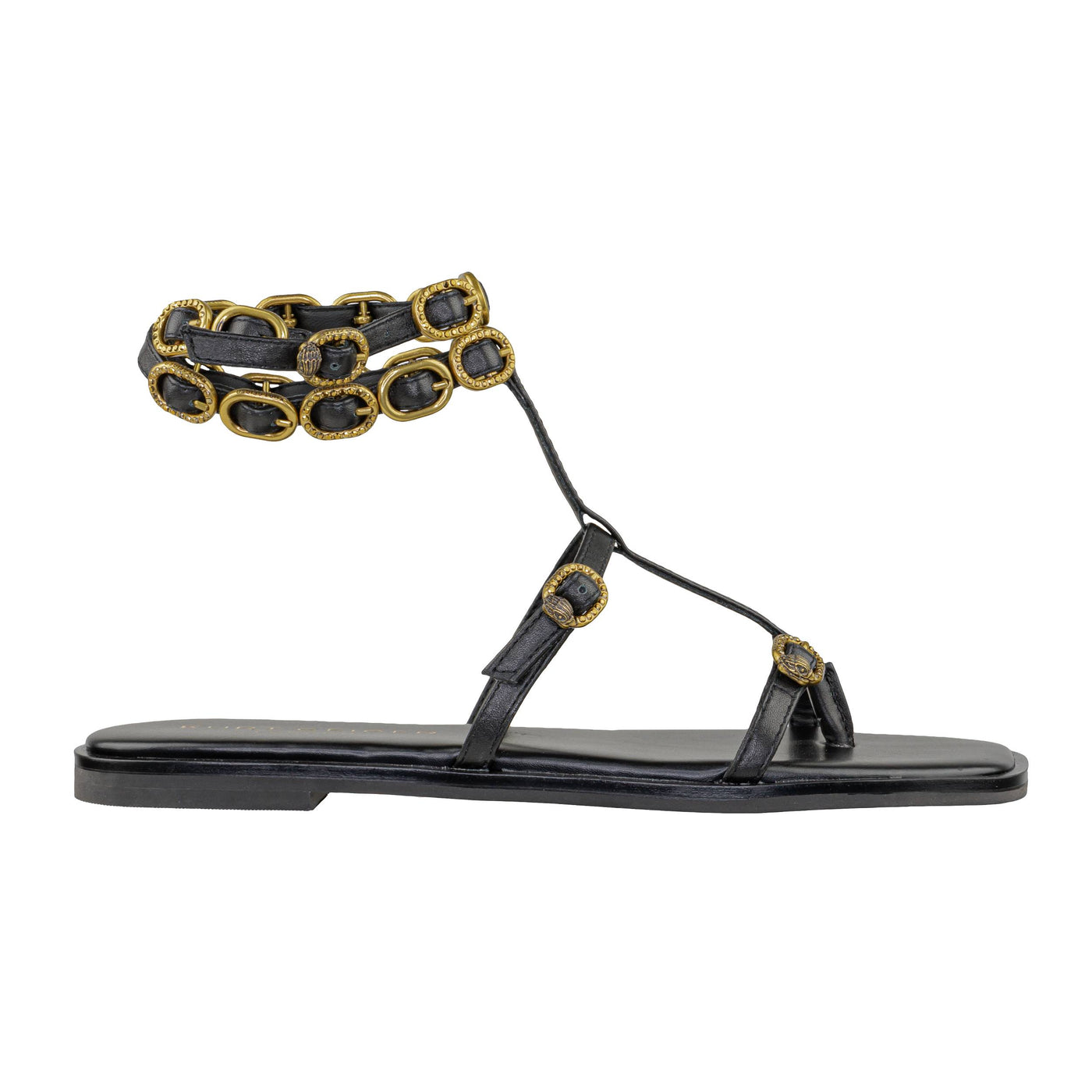 KURT GEIGER REGENT FLAT GLADIATOR BLACK