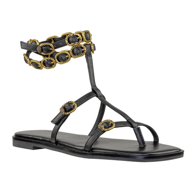 KURT GEIGER REGENT FLAT GLADIATOR BLACK