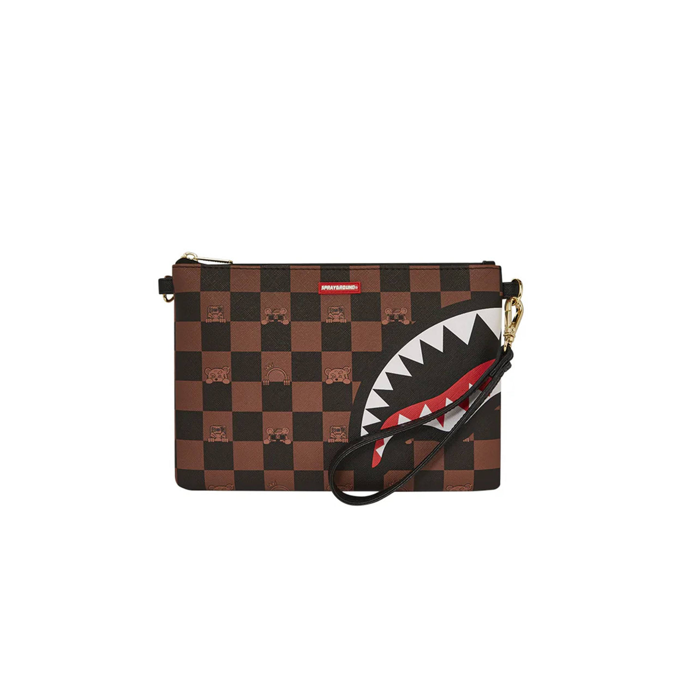 SPRAYGROUND PEEKING CHARACTER CHECK POUCHETTE
