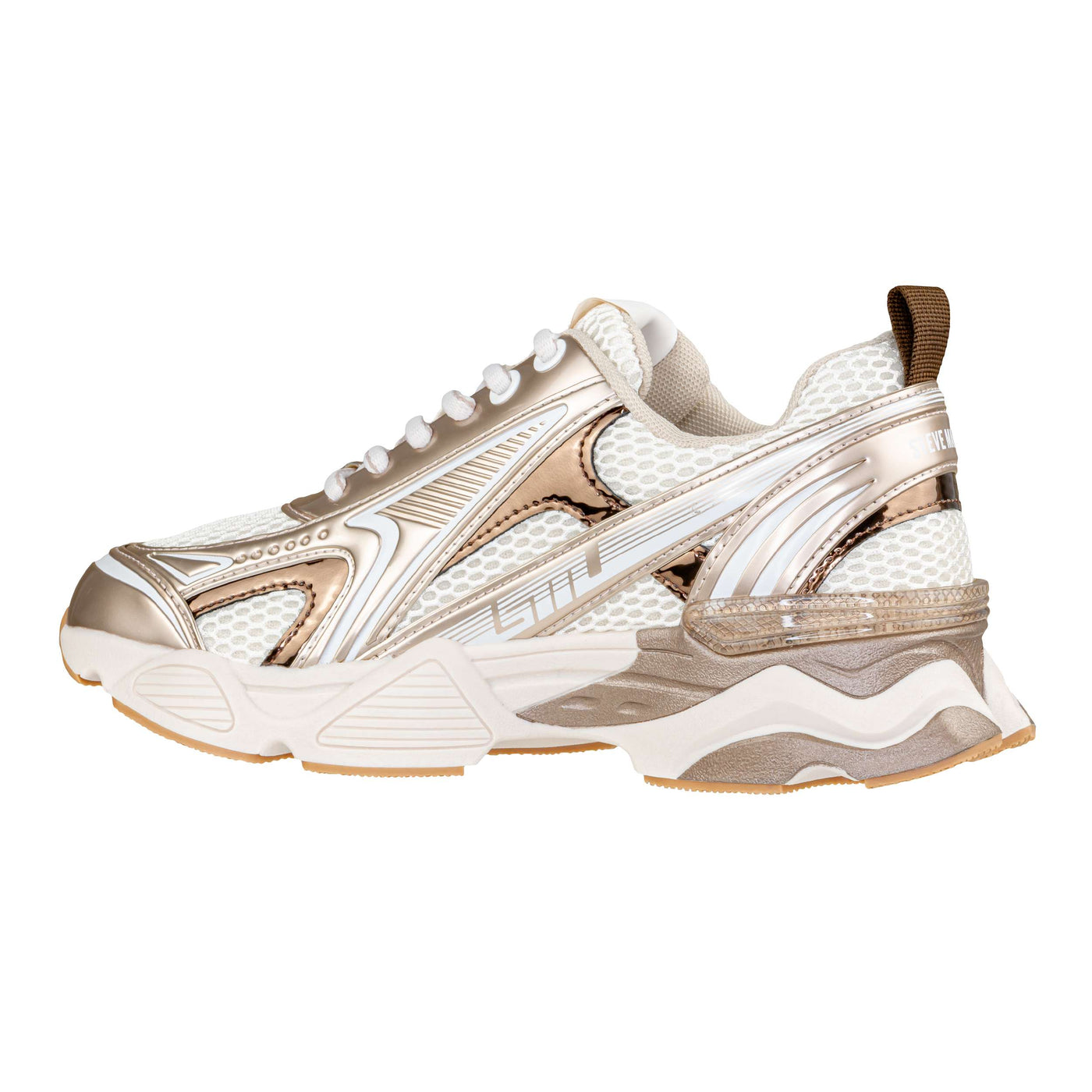 STEVE MADDEN SNEAKER SPEEDSTER-E SIL/GLD CREAM