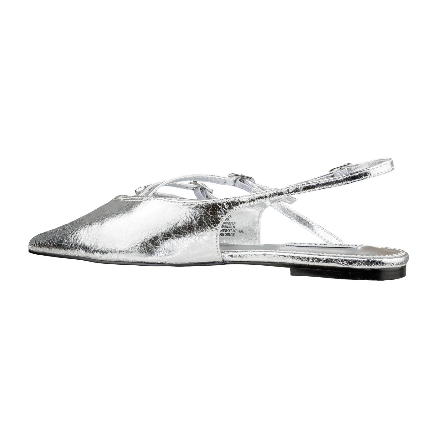 STEVE MADDEN SLINGBACK CIANNA SILVER CRINKLE