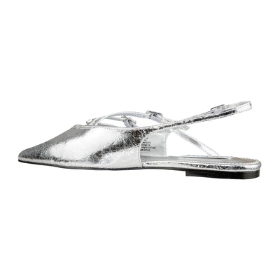 STEVE MADDEN SLINGBACK CIANNA SILVER CRINKLE