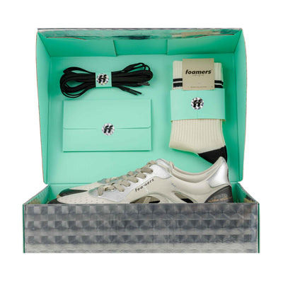 FOAMERS SNEAKERS F6 OFF WHITE-SILVER/BLACK