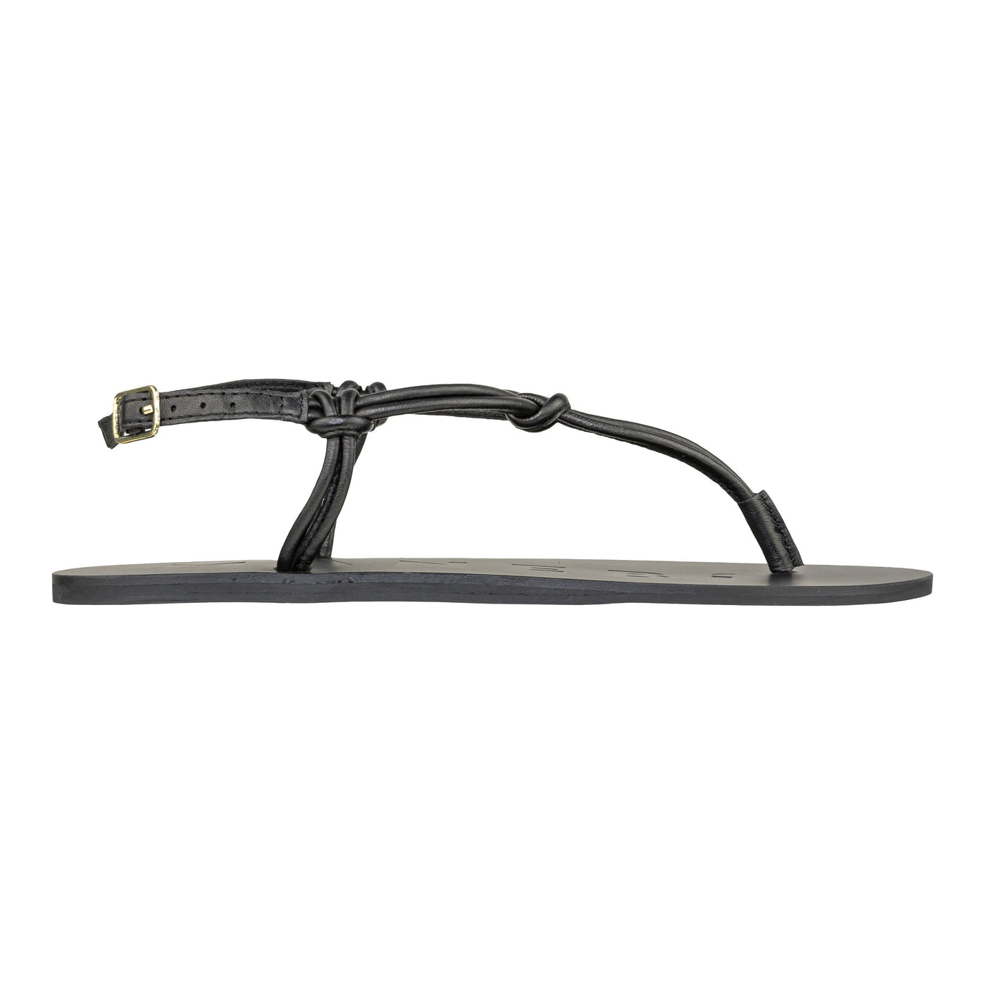 MANEBÍ CANYON LEATHER SANDALS BLACK KNOT THONGS