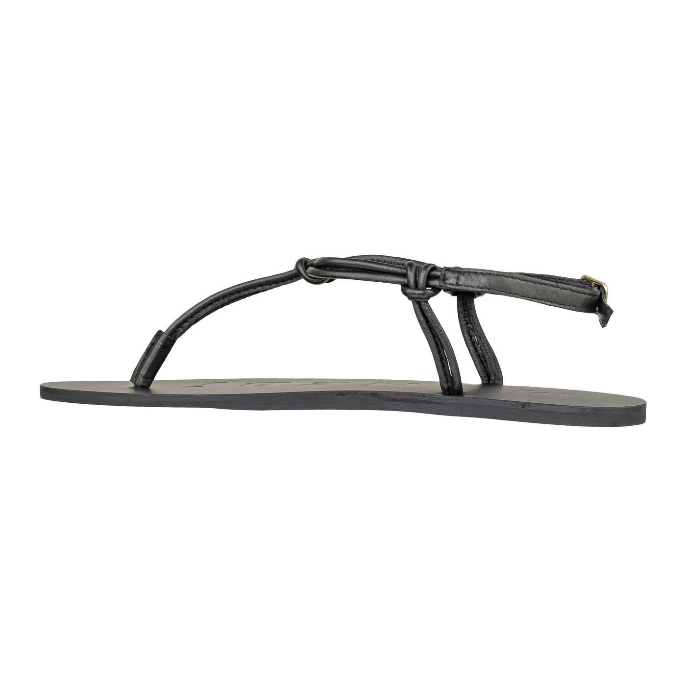 MANEBÍ CANYON LEATHER SANDALS BLACK KNOT THONGS