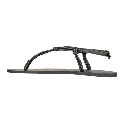 MANEBÍ CANYON LEATHER SANDALS BLACK KNOT THONGS