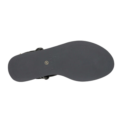 MANEBÍ CANYON LEATHER SANDALS BLACK KNOT THONGS