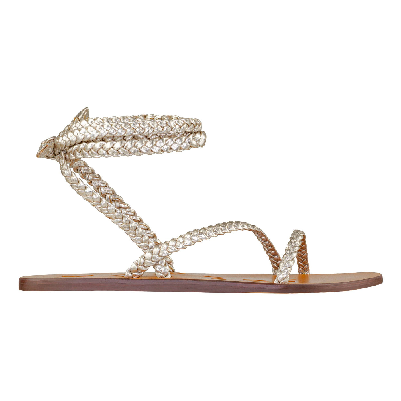 MANEBÍ CANYON LEATHER SANDALS PLATINUM TIE -UP MULTI BRAID BANDS