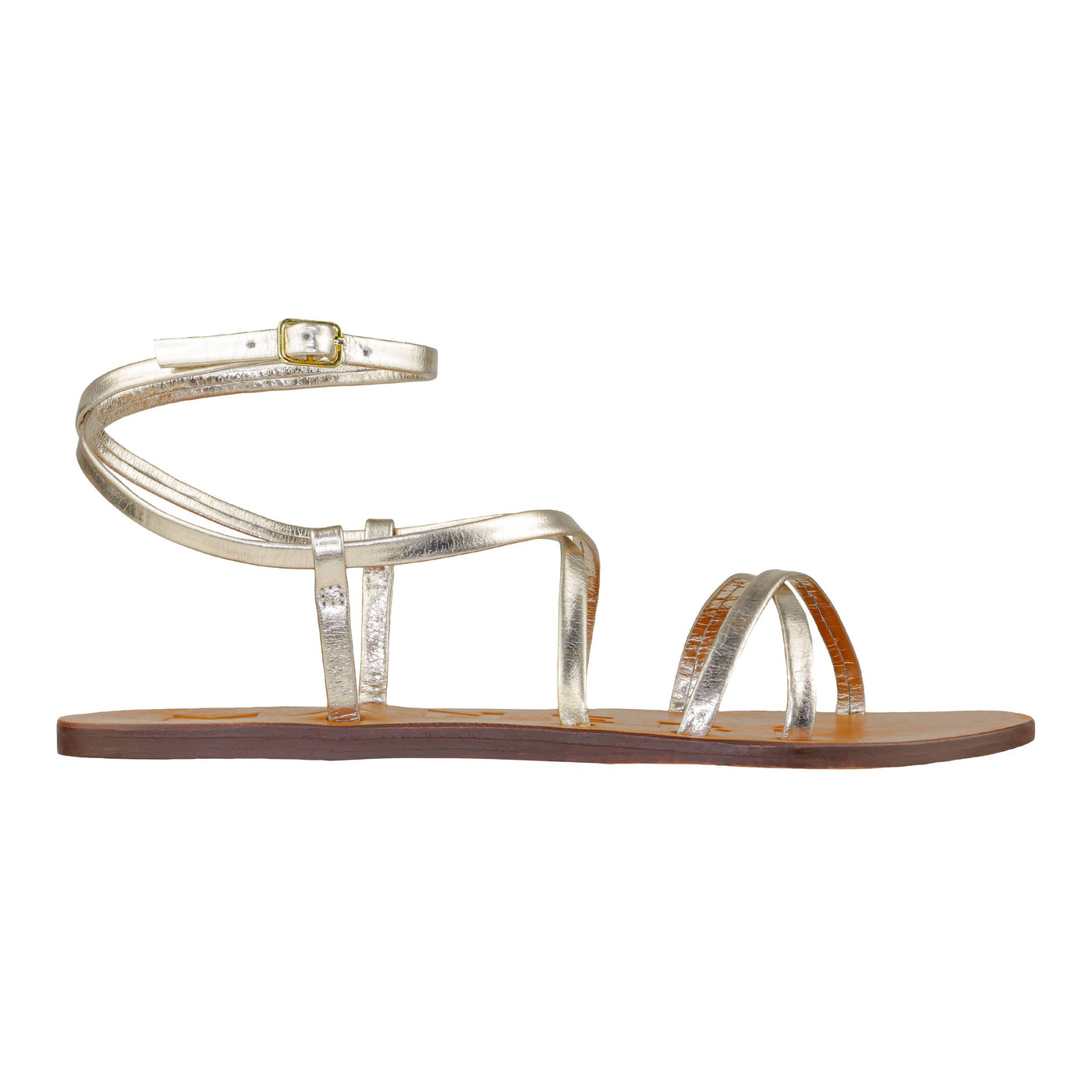 MANEBÍ CANYON LEATHER SANDALS PLATINUM ANKLE STRAP