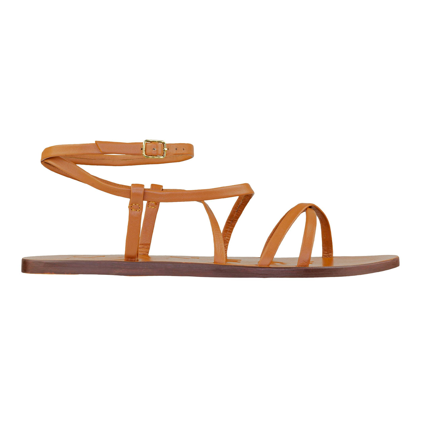 MANEBÍ CANYON LEATHER SANDALS TAN ANKLE STRAP