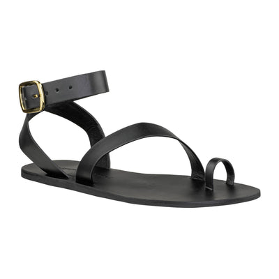 MANEBÍ CHLOE CHUNKY GLADIATOR LEATHER SANDALS BLACK