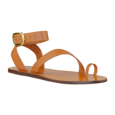 MANEBÍ CHLOE CHUNKY GLADIATOR LEATHER SANDALS TAN