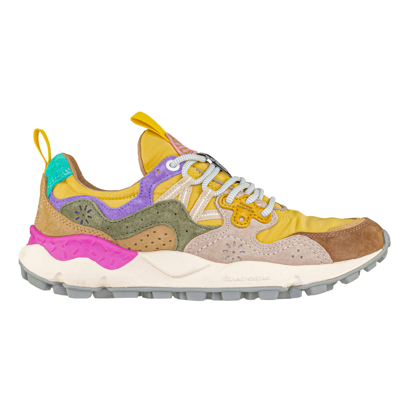 FLOWER MOUNTAIN YAMANO 3 WOMAN BROWN-GREY-MOUSTARD