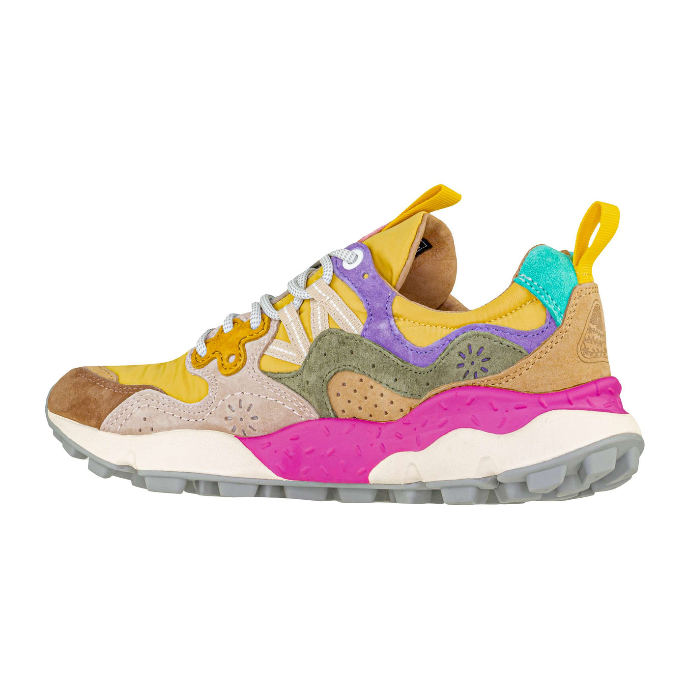 FLOWER MOUNTAIN YAMANO 3 WOMAN BROWN-GREY-MOUSTARD