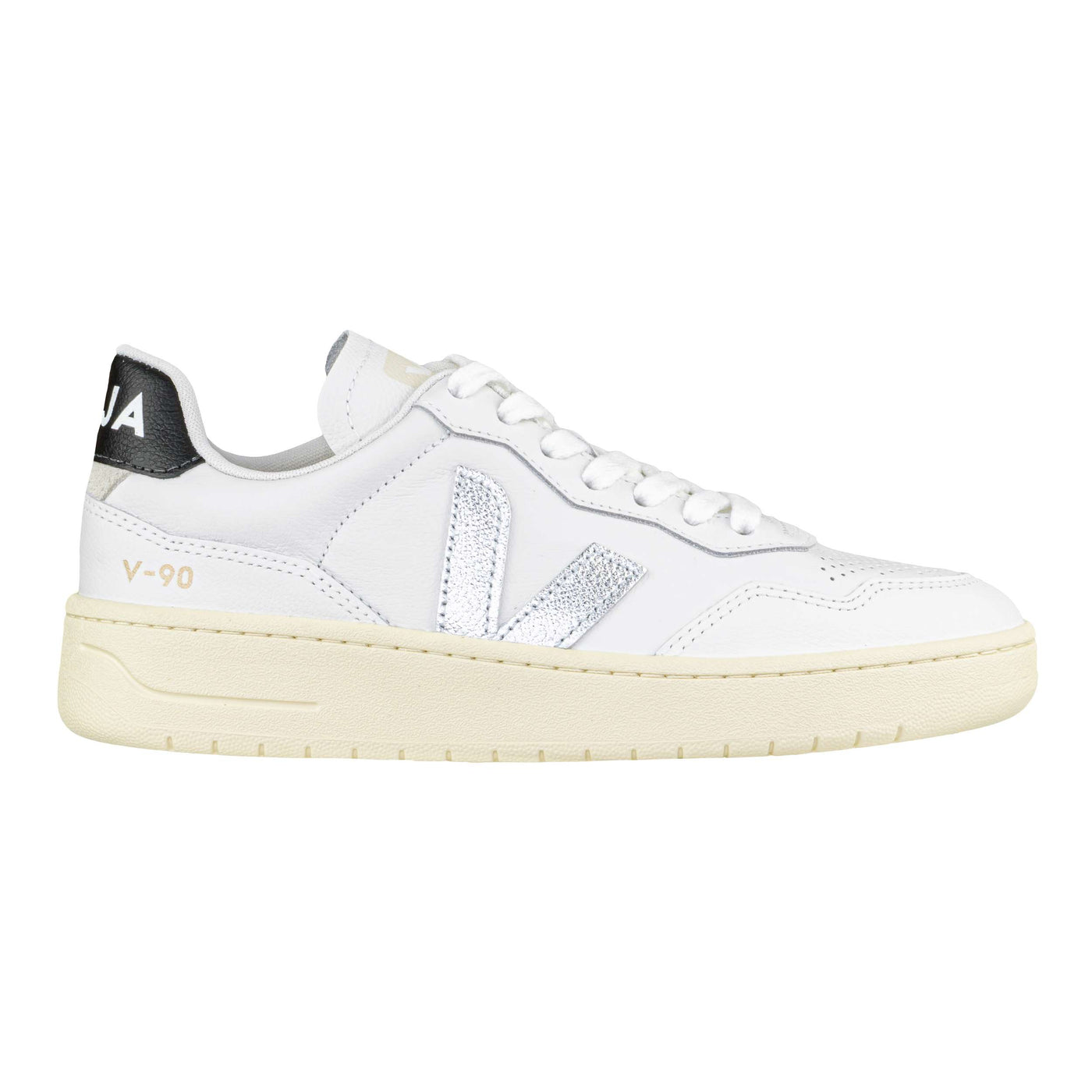 VEJA V-90 O.T. LEATHER WHITE SILVER BLACK