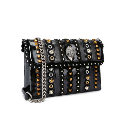 KURT GEIGER LONDON MINI LEATHER MD KENSINGTON STUDS BLACK