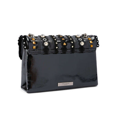 KURT GEIGER LONDON MINI LEATHER MD KENSINGTON STUDS BLACK