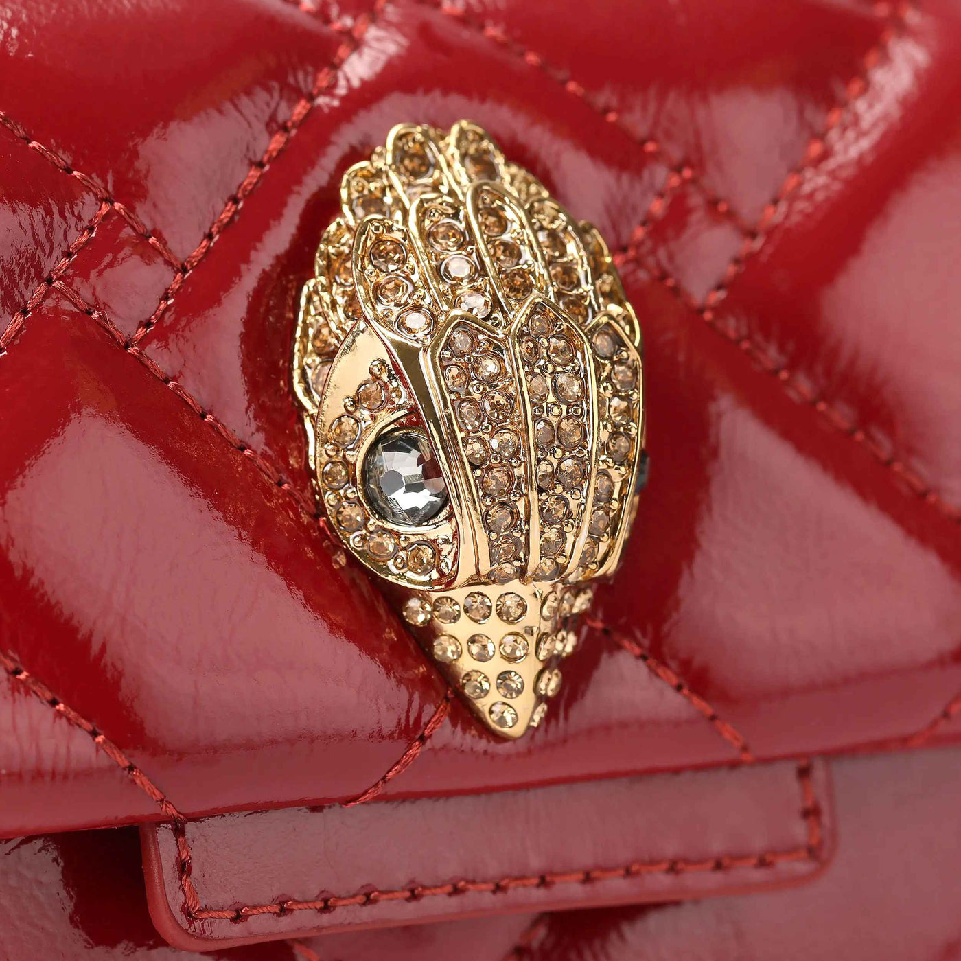 KURT GEIGER LONDON LEATHER MINI KENSINGTON RED
