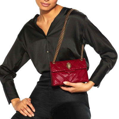 KURT GEIGER LONDON LEATHER MINI KENSINGTON RED