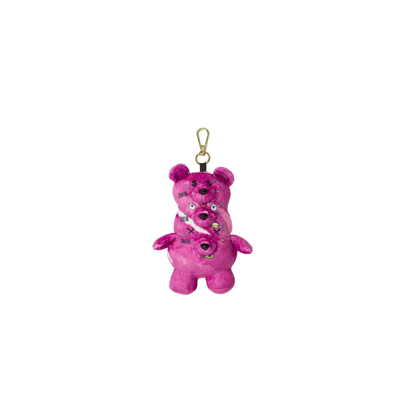 SPRAYGROUND TRIPLE PINK BEAR KEYCHAIN