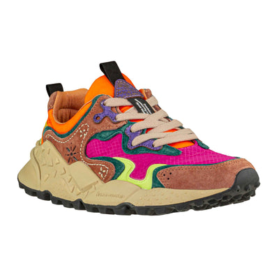 FLOWER MOUNTAIN RULIS WOMAN LIGHT BROWN-BORDEAUX-LIME