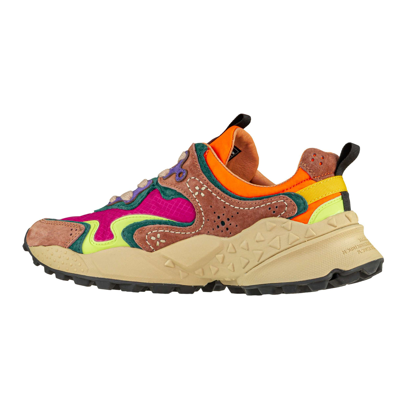 FLOWER MOUNTAIN RULIS WOMAN LIGHT BROWN-BORDEAUX-LIME