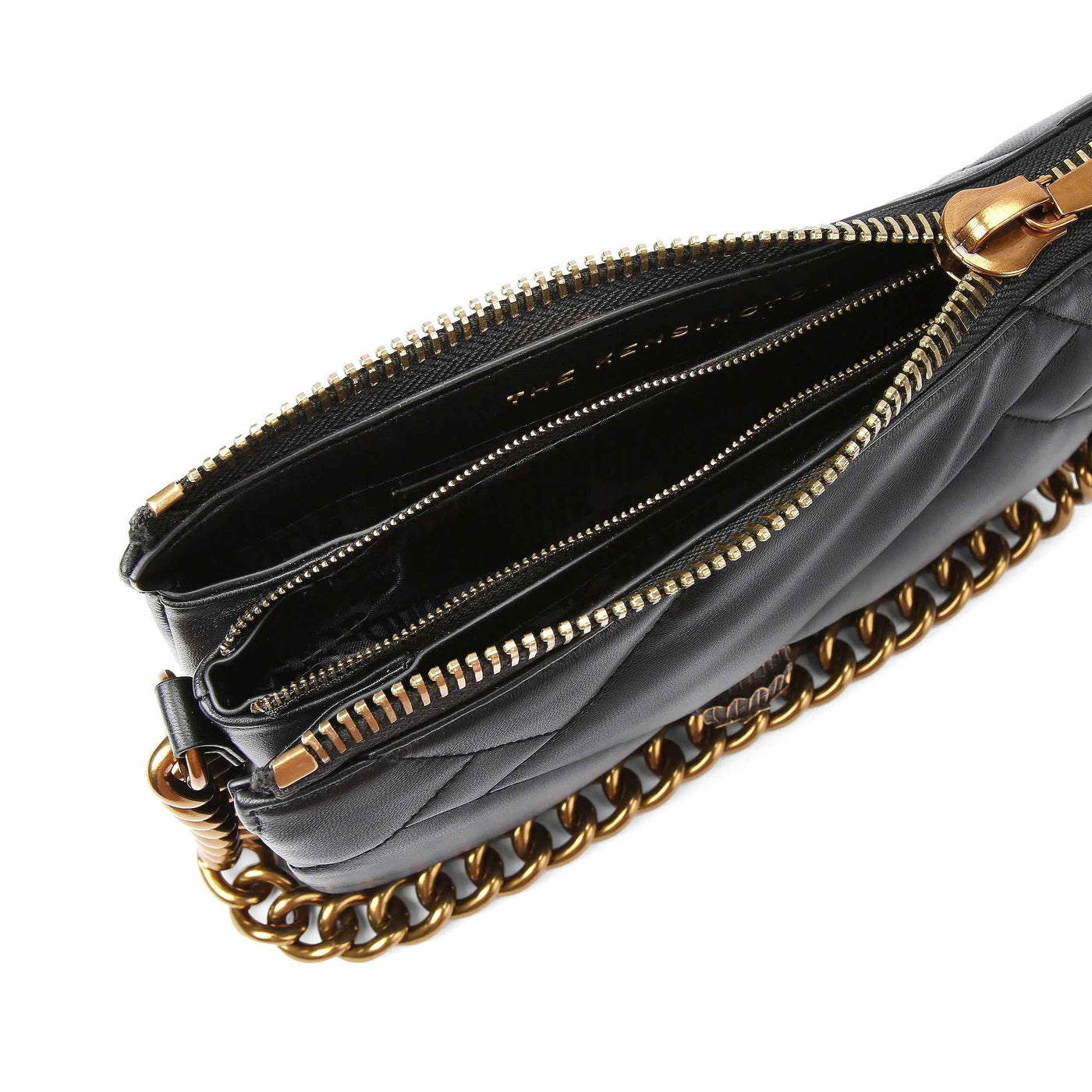 KURT GEIGER LONDON KENSINGTON PUFF 3 POUCH LEATHER BLACK BAG