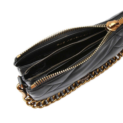 KURT GEIGER LONDON KENSINGTON PUFF 3 POUCH LEATHER BLACK BAG