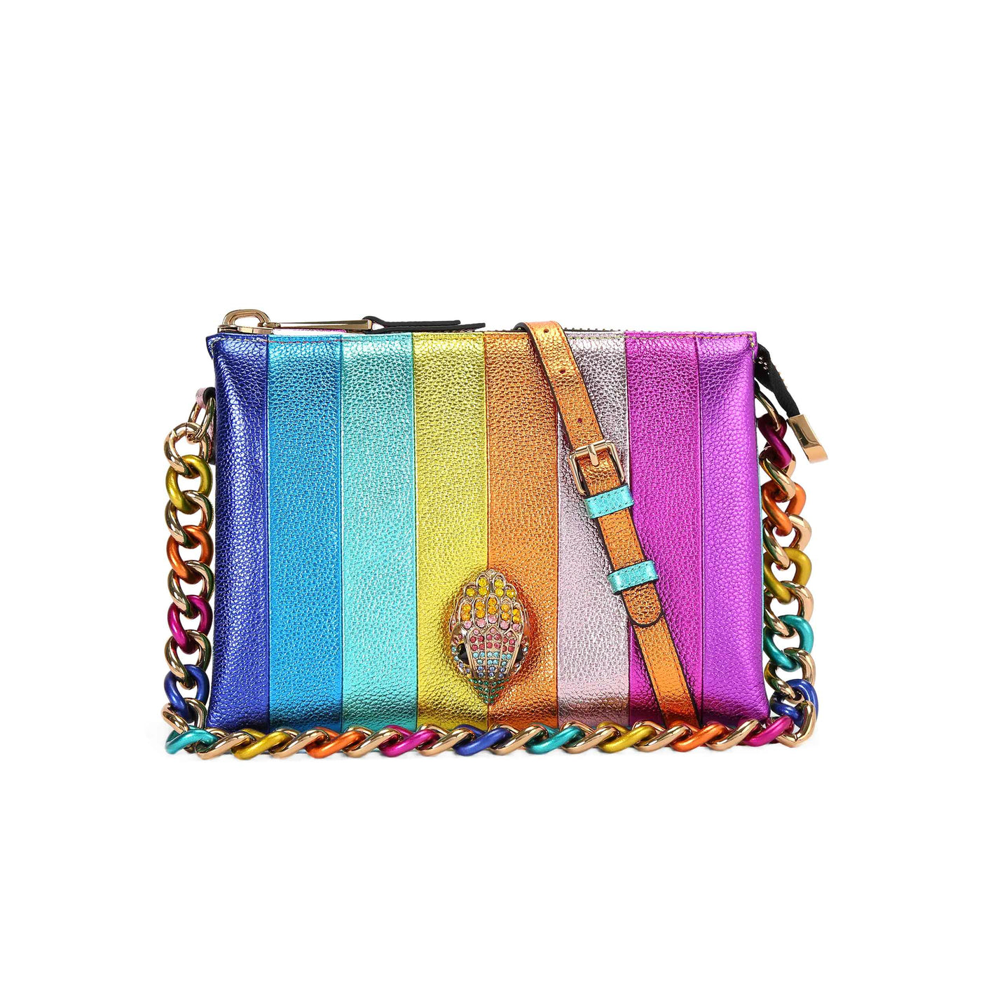 KURT GEIGER LONDON KENSINGTON PUFF 3 POUCH LEATHER MULTICOLOR BAG